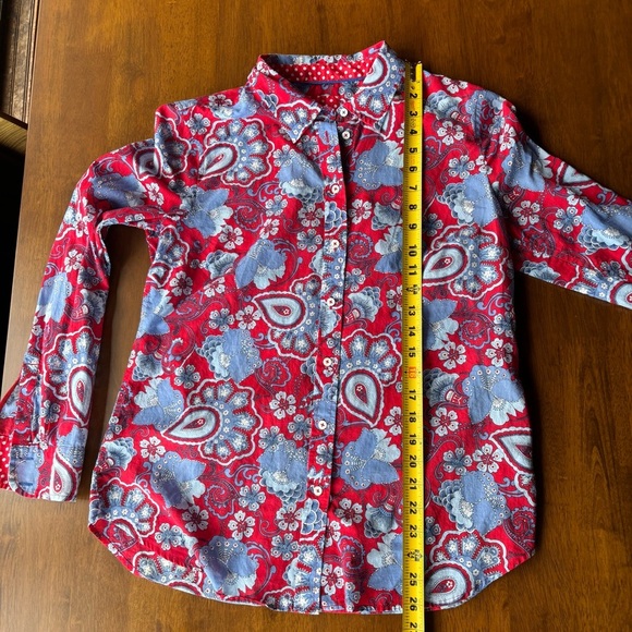 Floral Red and Blue Women's Top - Picture 5 of 6